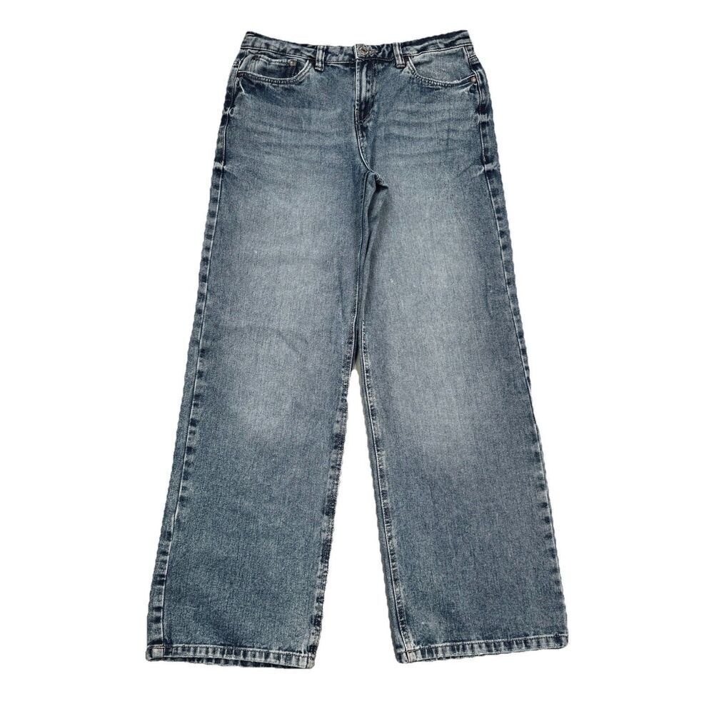 Y2K Refuge Skater Jeans 5 (29x29) Low Rise Baggy Blue Wide Leg Cotton Juniors